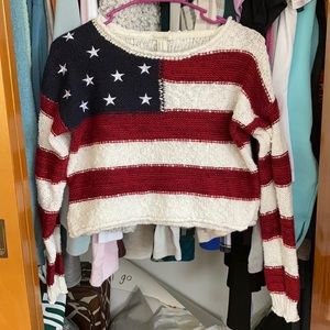 Forever 21 flag long sleeve sweater